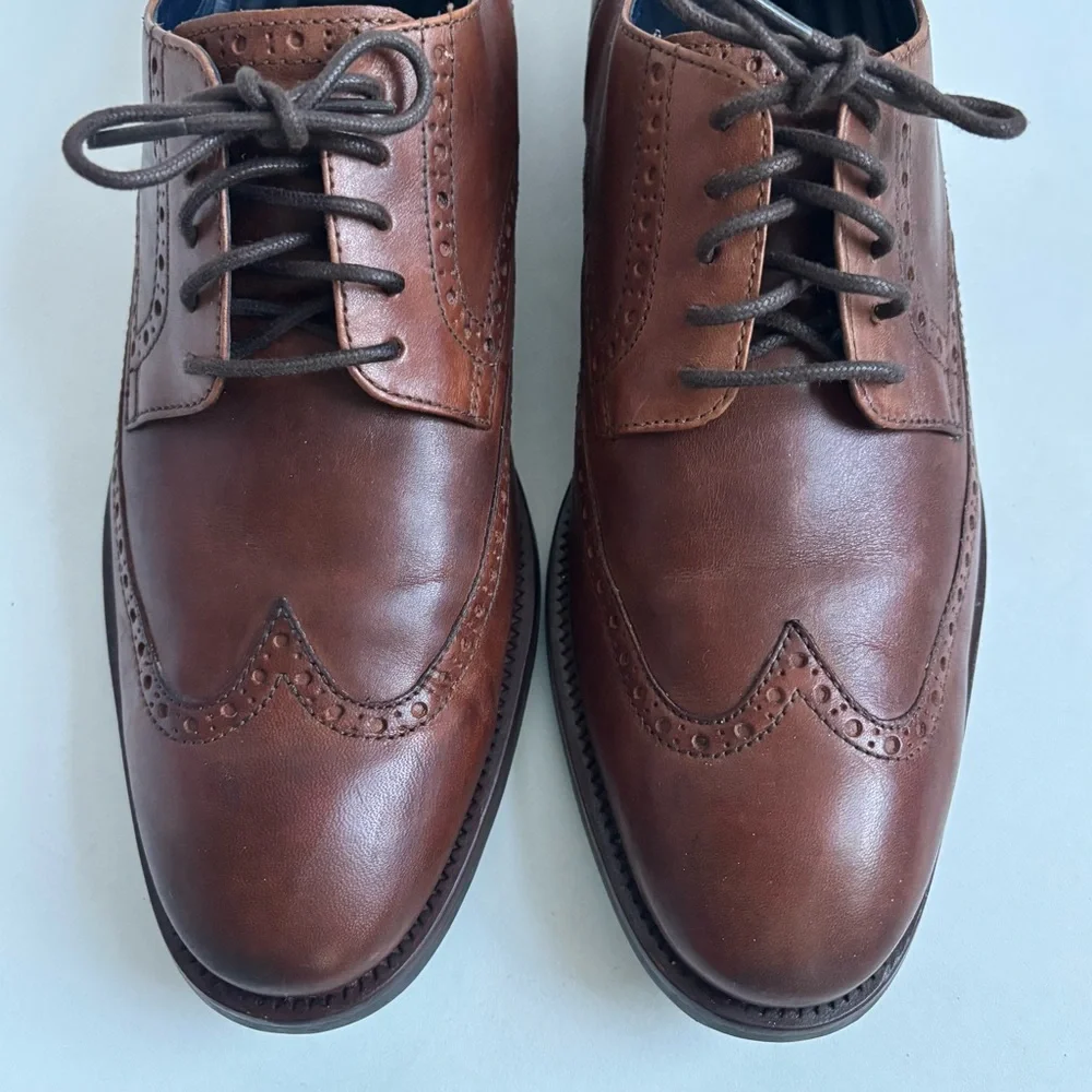 Cole Haan Watson Brown Wingtip Oxford Dress Shoes Leather Size 10.5 Medium